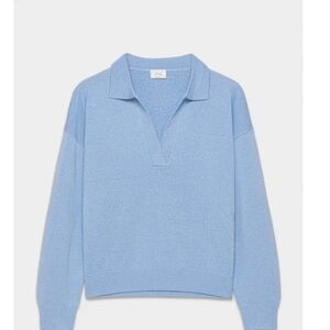 Aritzia WILFRED Blue Collared Knit Top